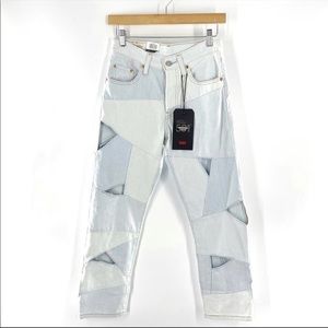 NWT Levi's 501 Pieced Crop Cut Out Jeans 29